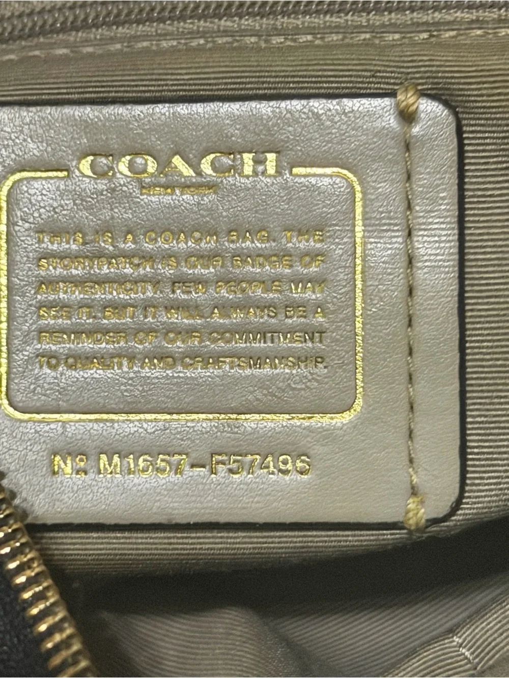 Coach Two-Tone Pebble Leather Shoulder Bag - Beige and Black